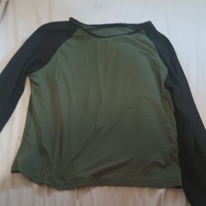 Green and Black Women's Top